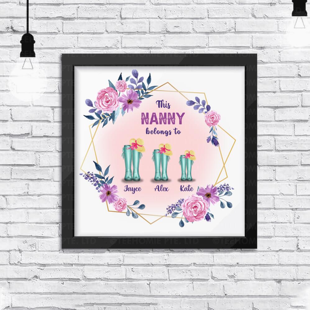 This Nanny Belongs To-Personalised Custom Framed Art Print-Mother's Day Gift
