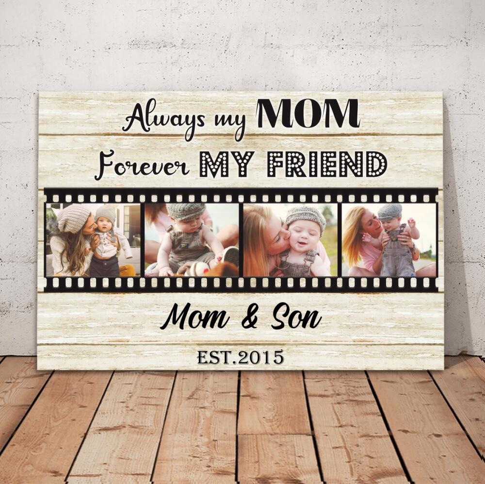 Personalized 4 Photo Canvas Mom & Son - Mother's Day Gifts