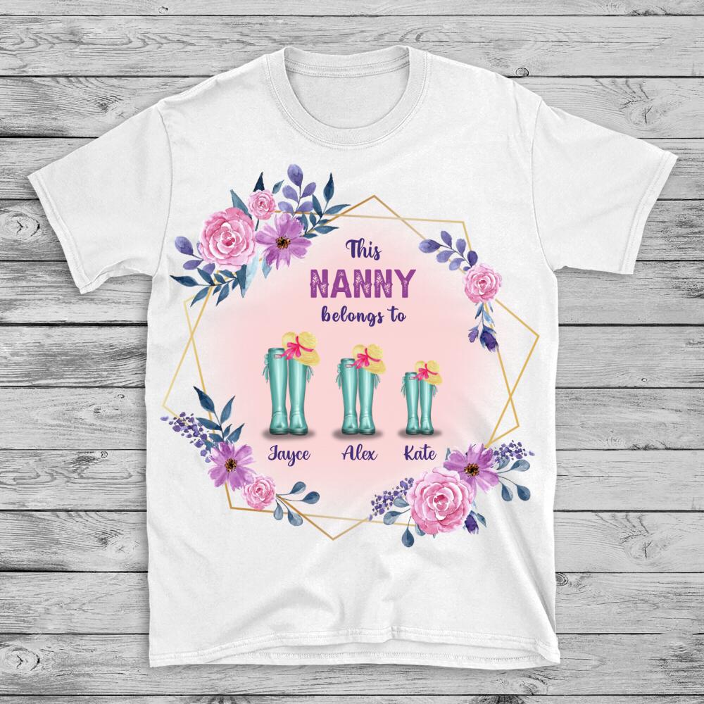 Personalised Custom T-shirt, Welcome To The Jonhson Family, This Nanny Belongs To