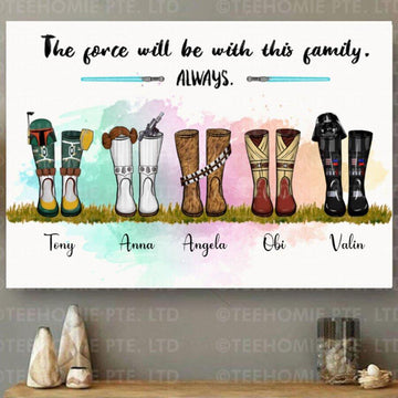 Personalised Star Wars Family Welly Print, Family Wellies Boots Print, Boot Family Print,  Mothers Day Gift - Birthday Gift - Personalised Present Anniversary Gift