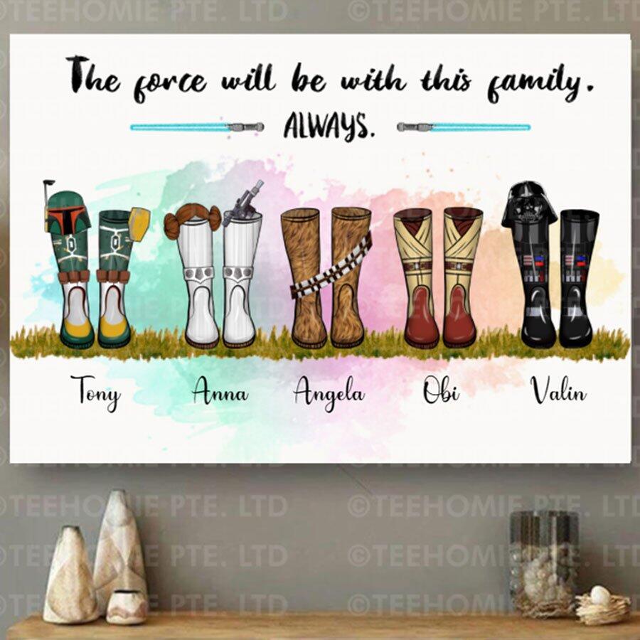 Personalised Star Wars Family Welly Print, Family Wellies Boots Print, Boot Family Print,  Mothers Day Gift - Birthday Gift - Personalised Present Anniversary Gift