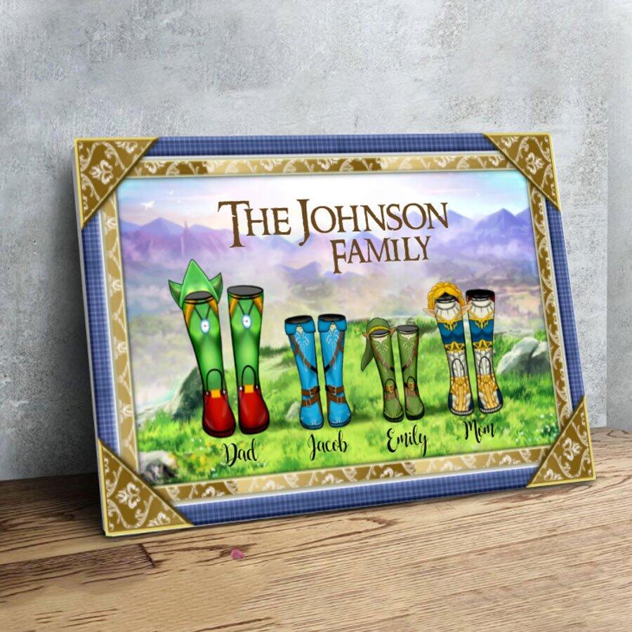 Personalised Family The legend of Zelda Welly Boots Doormat, Mothers Day Gift Birthday Gift, Personalised Present Anniversary Gift