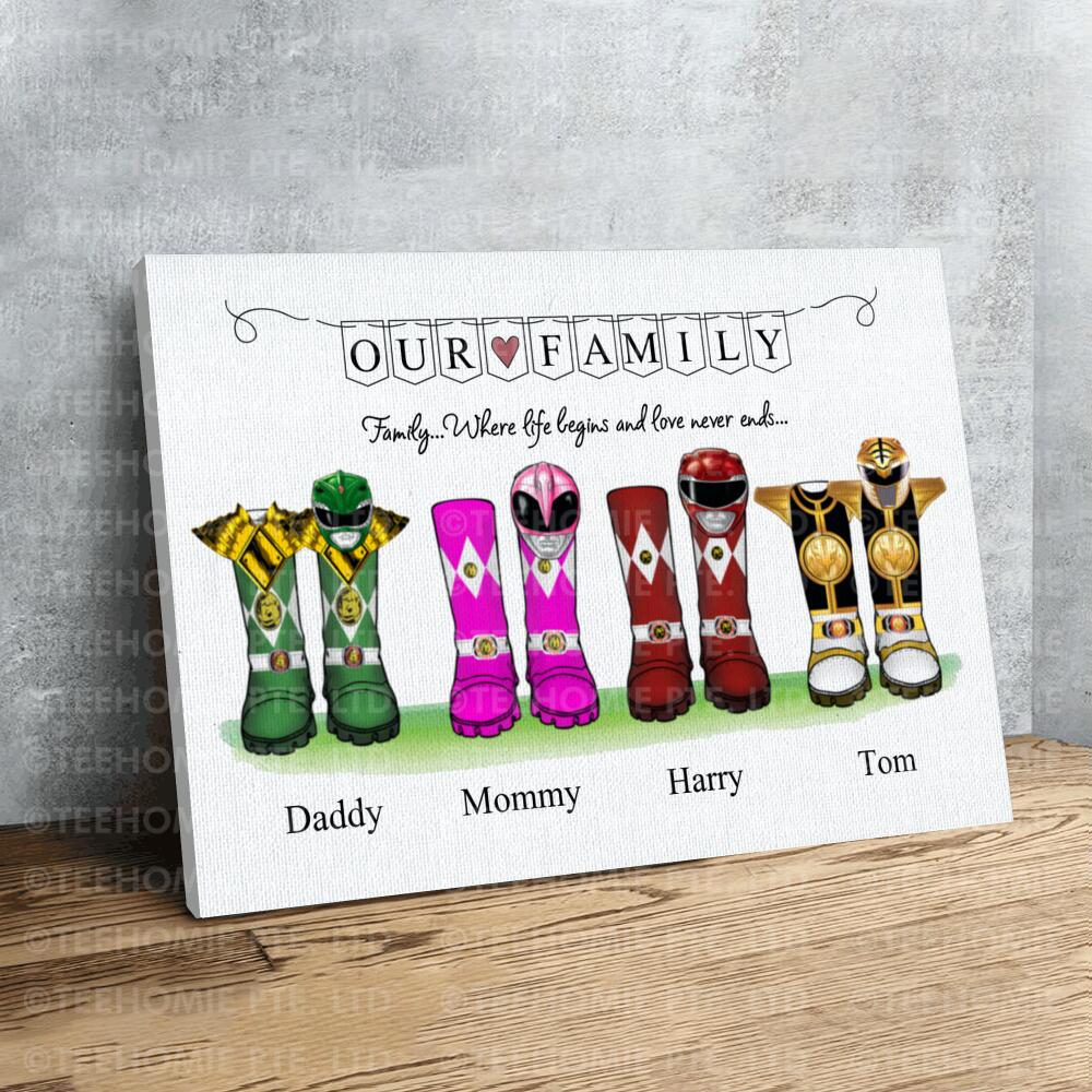 Customized Canvas Wall Art Power Ranger Boot Styles Family Trees Gift