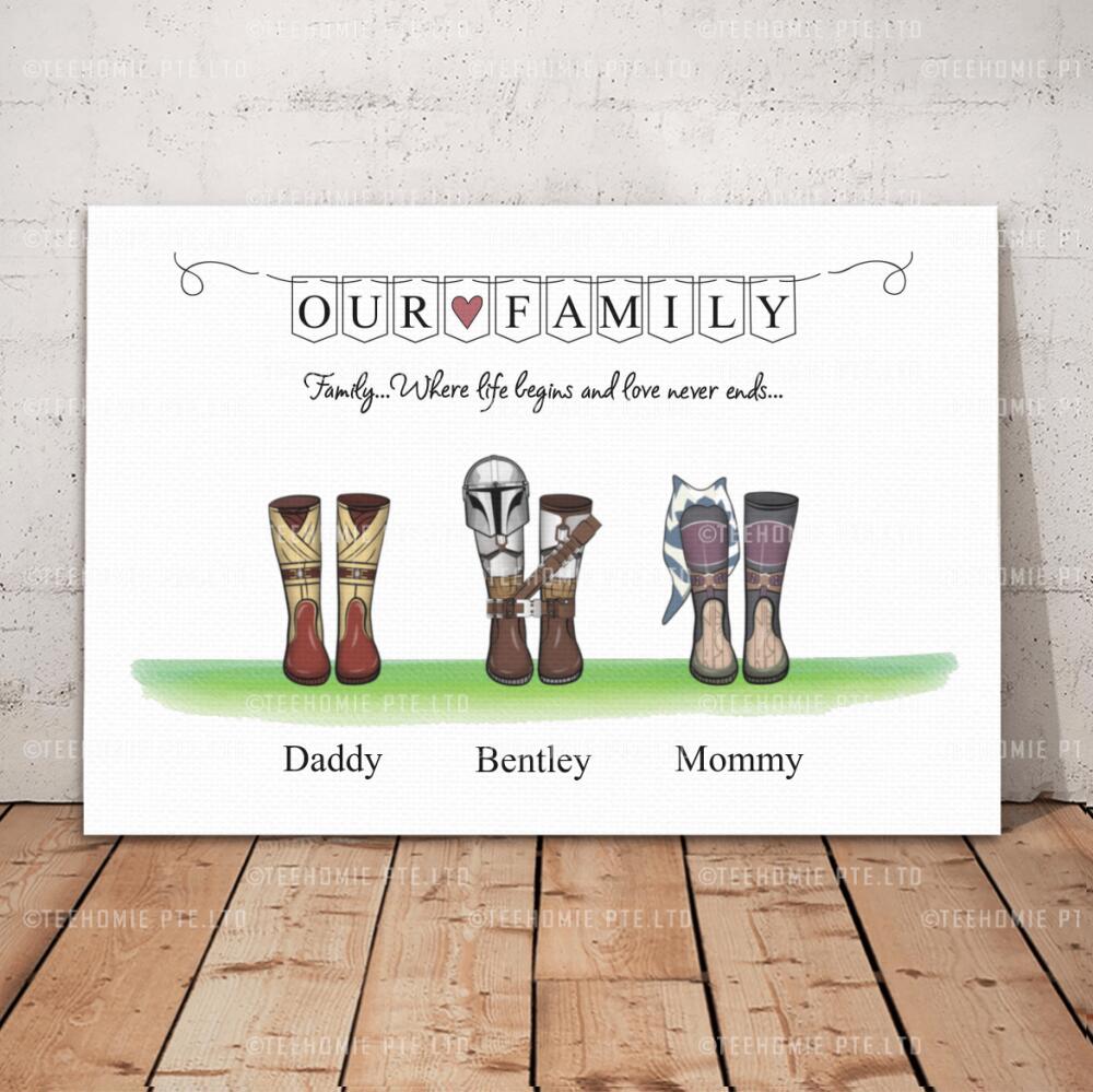 Customized Canvas Wall Art Star Wars Boots Style