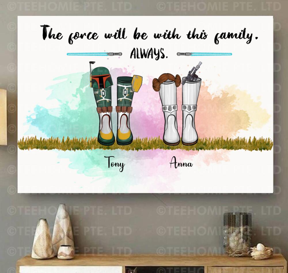 Personalised Star Wars Family Welly Print, Family Wellies Boots Print, Boot Family Print,  Mothers Day Gift - Birthday Gift - Personalised Present Anniversary Gift