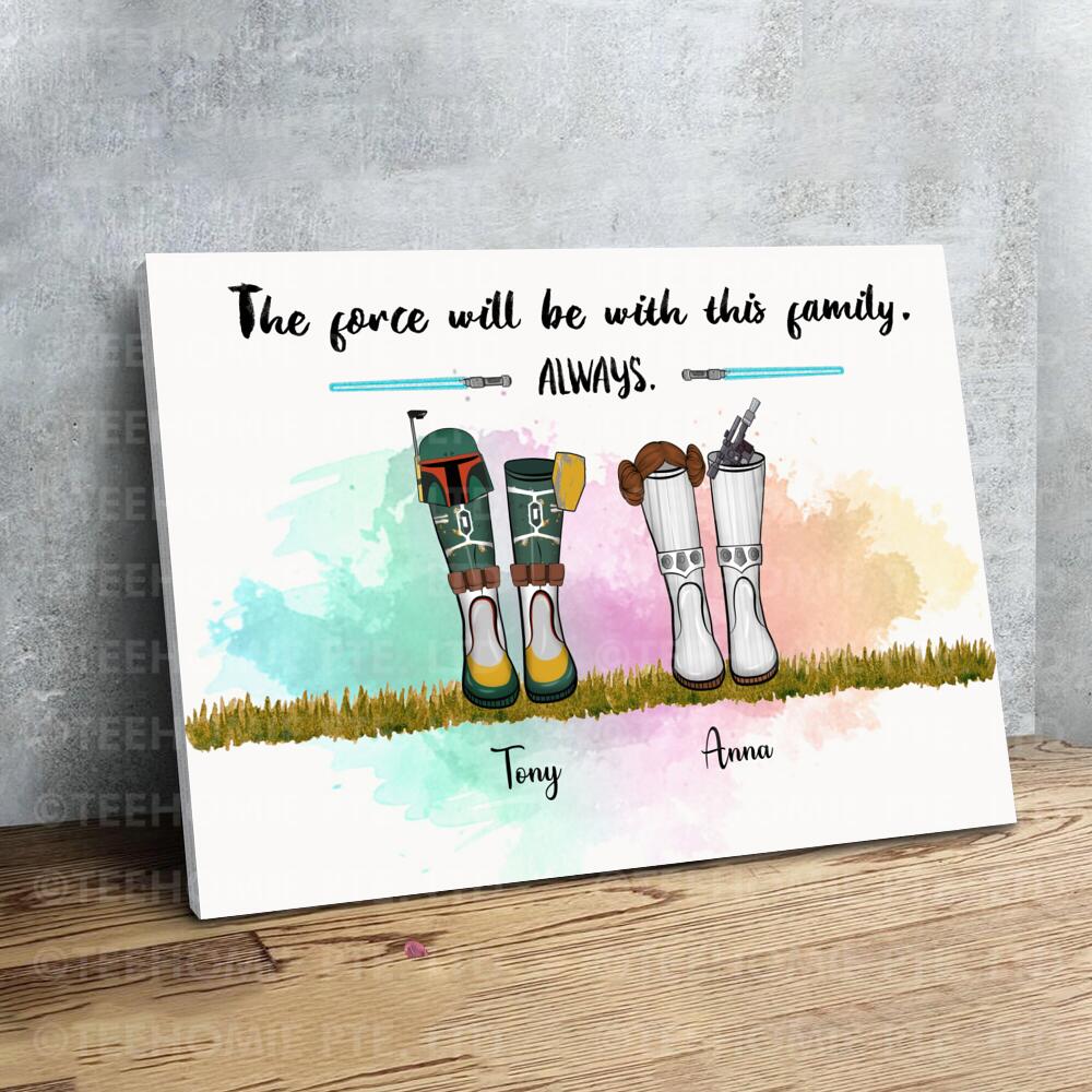 Personalised Star Wars Family Welly Print, Family Wellies Boots Print, Boot Family Print,  Mothers Day Gift - Birthday Gift - Personalised Present Anniversary Gift