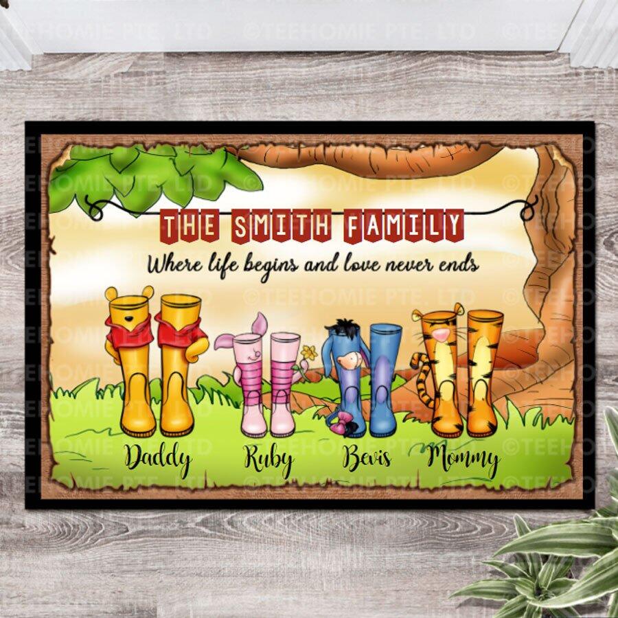 Personalised Winnie Print Boots Doormat