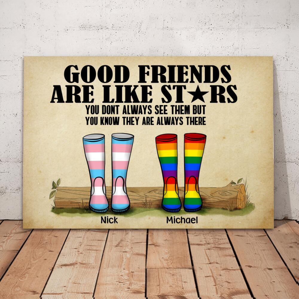 Customized Canvas Good Friends Are Like Stars You Don't Always See Them But You Know They Are Always There