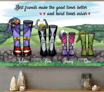 Personalized Canvas Poster Wall Art The legend Of Zelda - Best Friends Make The Good Times Better And Hard Times Easier