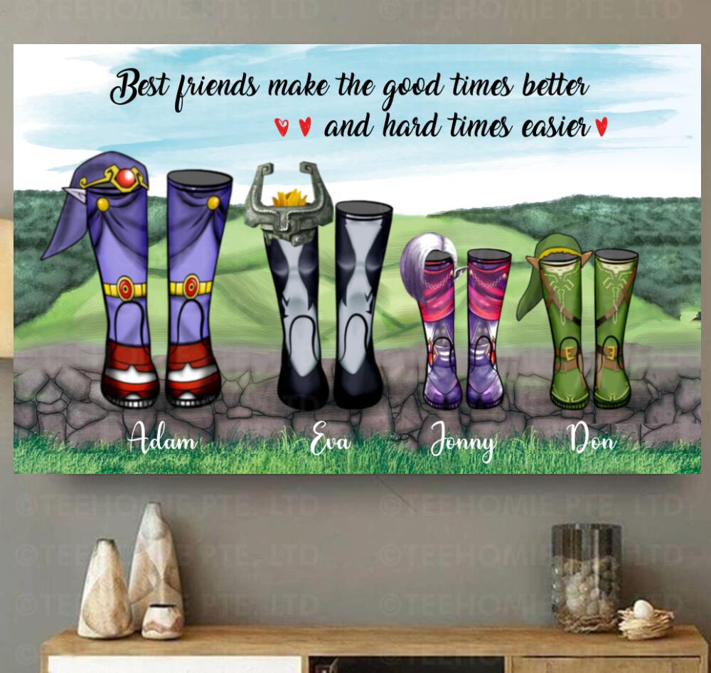 Personalized Canvas Poster Wall Art The legend Of Zelda - Best Friends Make The Good Times Better And Hard Times Easier