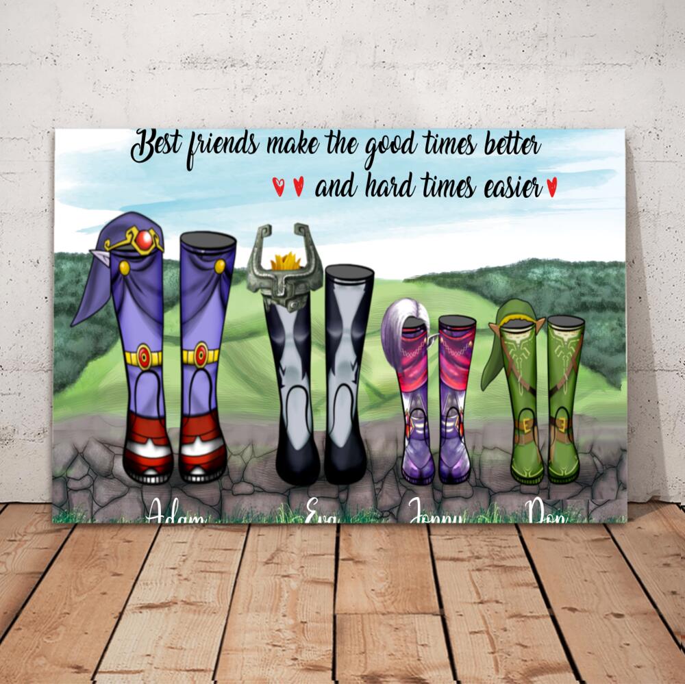Personalized Canvas Poster Wall Art The legend Of Zelda - Best Friends Make The Good Times Better And Hard Times Easier
