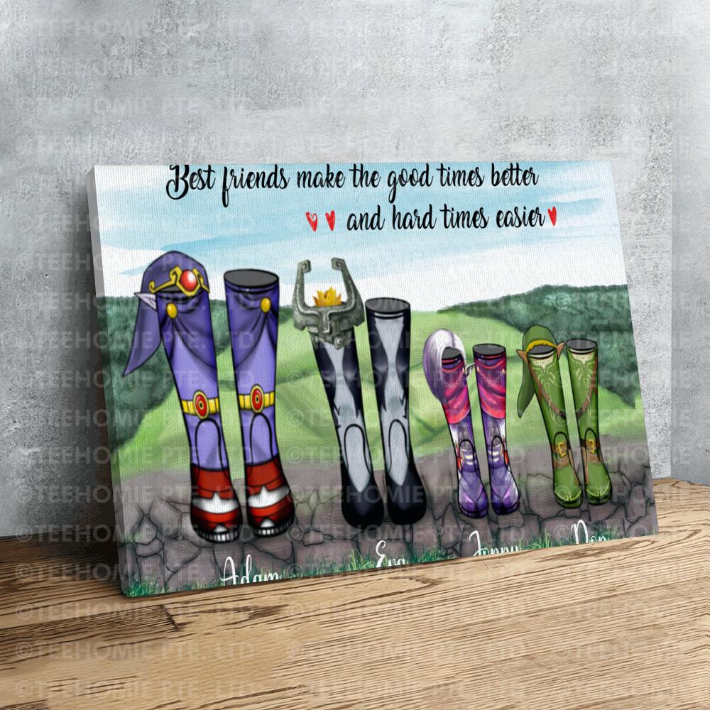 Personalized Canvas Poster Wall Art The legend Of Zelda - Best Friends Make The Good Times Better And Hard Times Easier