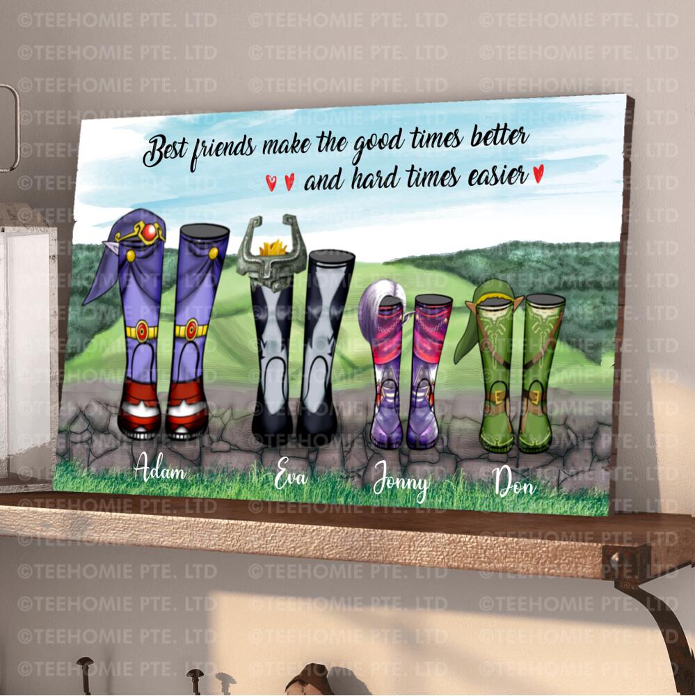 Personalized Canvas Poster Wall Art The legend Of Zelda - Best Friends Make The Good Times Better And Hard Times Easier
