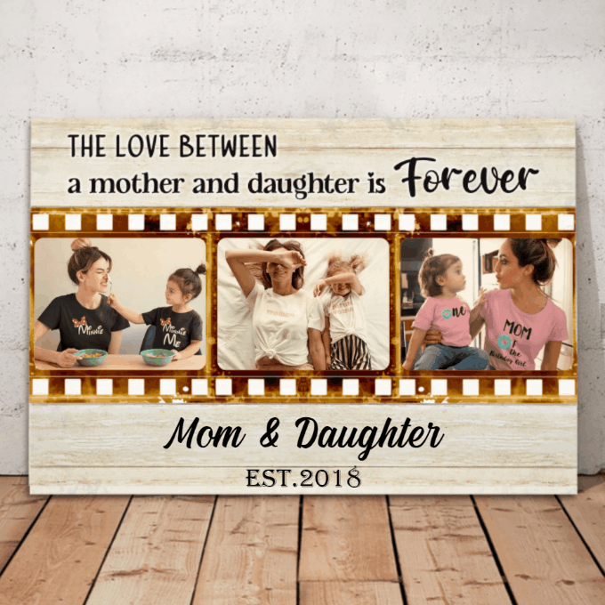 Personalized 3 Photo Canvas Mom & Daughter - Mother's Day Gift