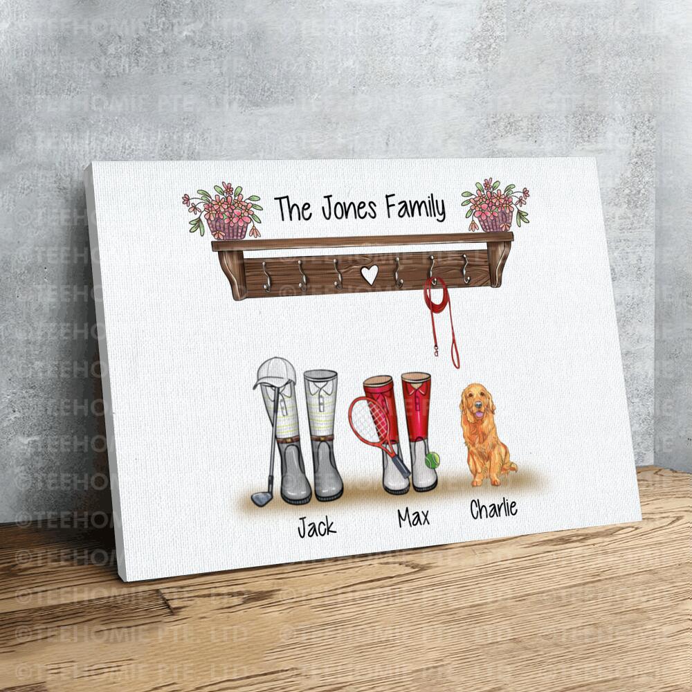 Customized Canvas Wall Art Boot Styles Family Trees Gift, Welcome To The Jones Family