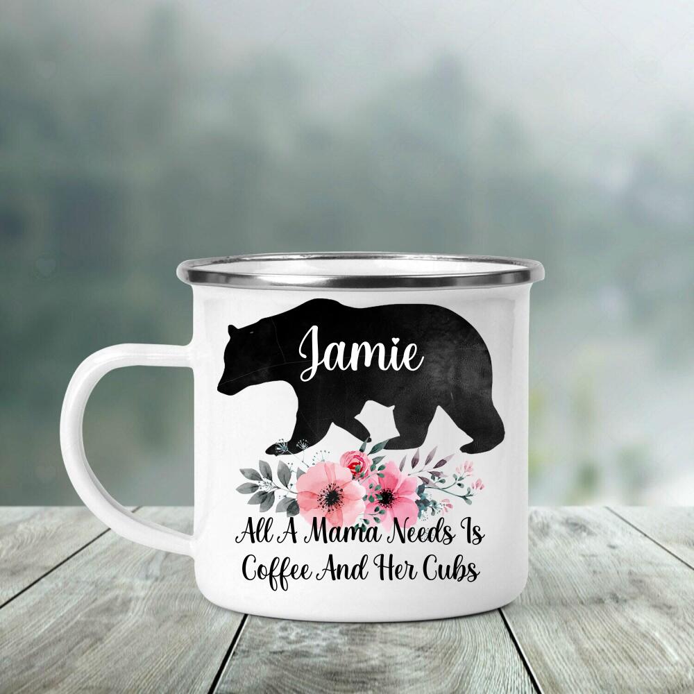 Personalized Mug Mama Bear All A Mama Bear Need Is Coffe And Her Cubs Mother's Day