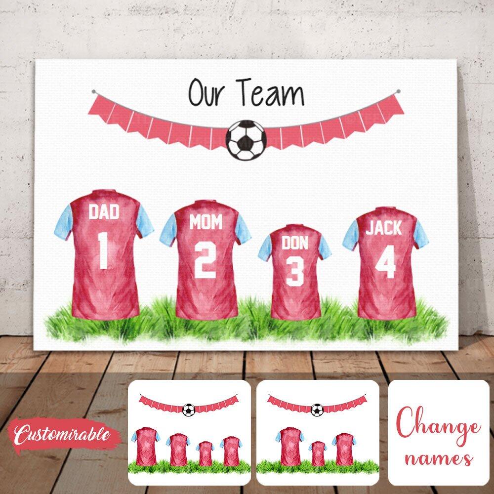 Personalized Football Fathers Day Gift Family Print Housewarming Soccer