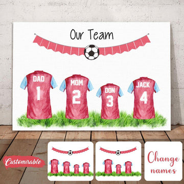 Personalized Football Fathers Day Gift Family Print Housewarming Soccer
