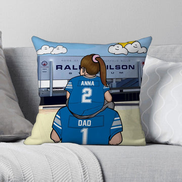 Personalised Family Pillow Cover  Buffalo Football - Ralph Wilson Stadium Pillow