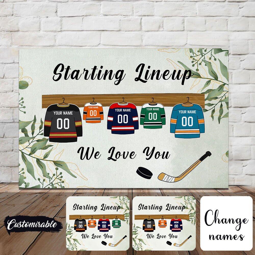 Personalized Custom Family Hockey Print, Father's Day gift