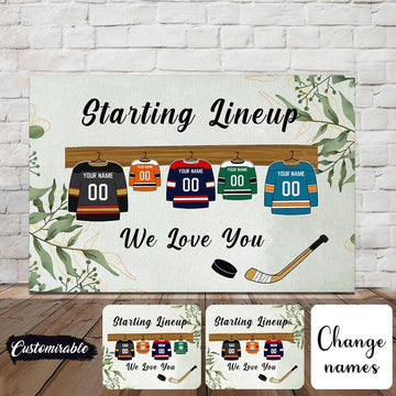 Personalized Custom Family Hockey Print, Father's Day gift