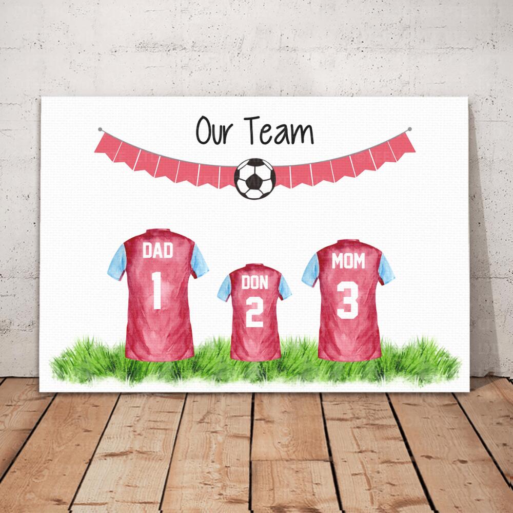 Personalized Football Fathers Day Gift Family Print Housewarming Soccer