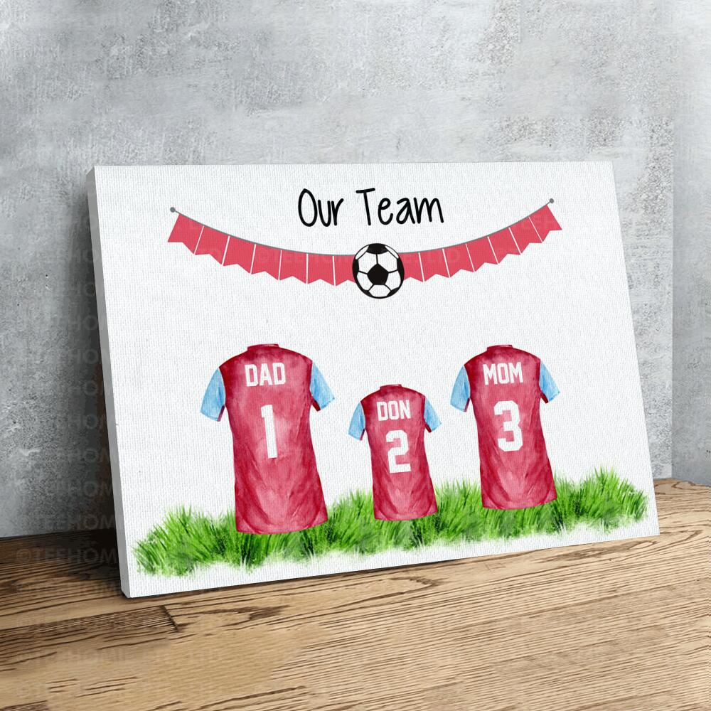 Personalized Football Fathers Day Gift Family Print Housewarming Soccer