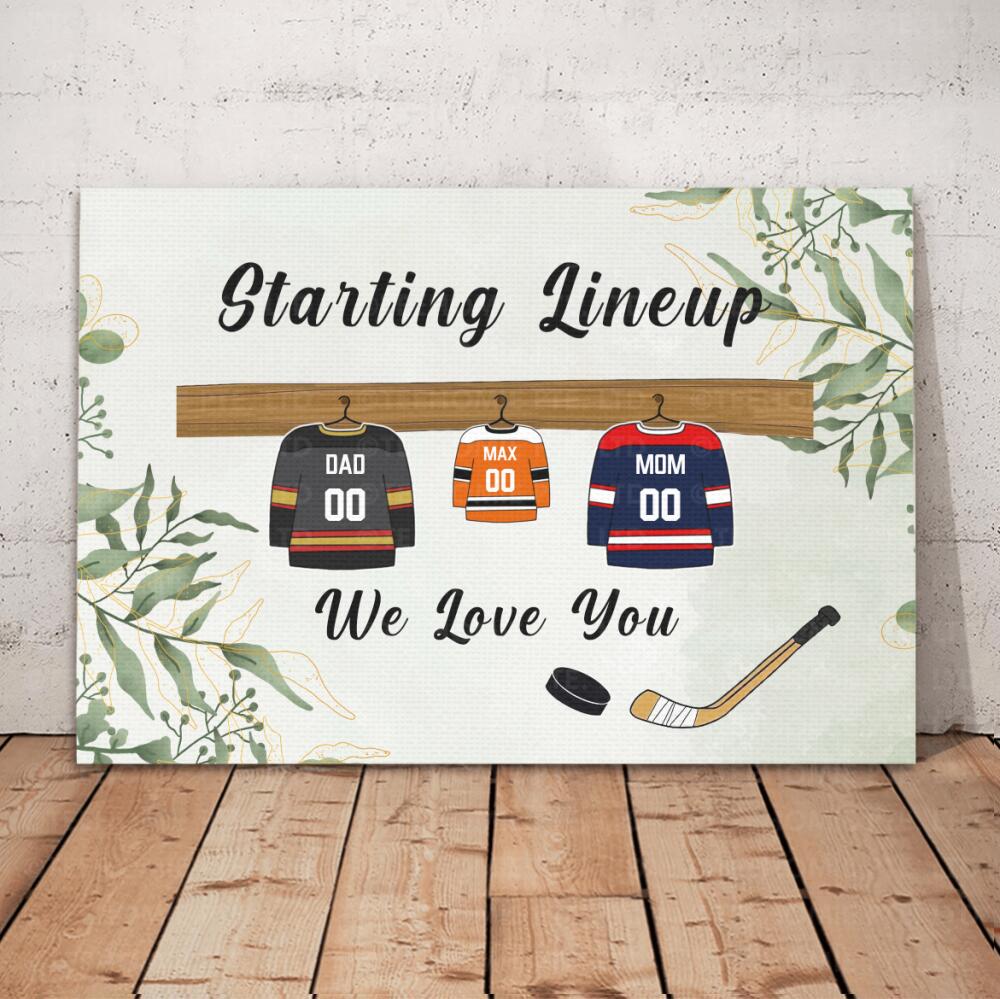 Personalized Custom Family Hockey Print, Father's Day gift