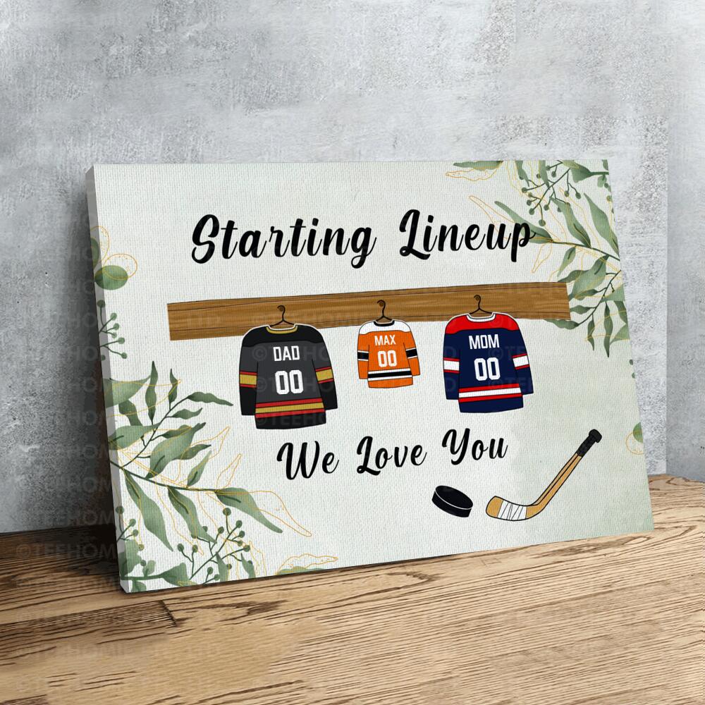 Personalized Custom Family Hockey Print, Father's Day gift