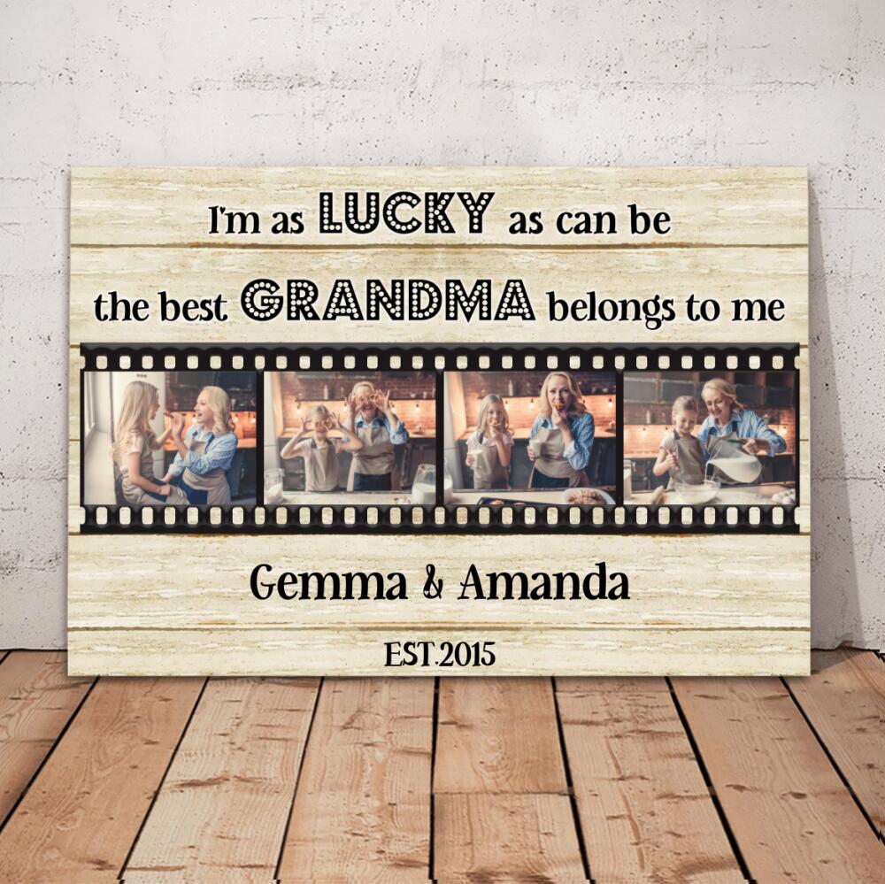 Personalized 4 Photo Canvas Grandma & Granddaughter - Mother's Day Gift