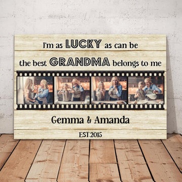 Personalized 4 Photo Canvas Grandma & Granddaughter - Mother's Day Gift