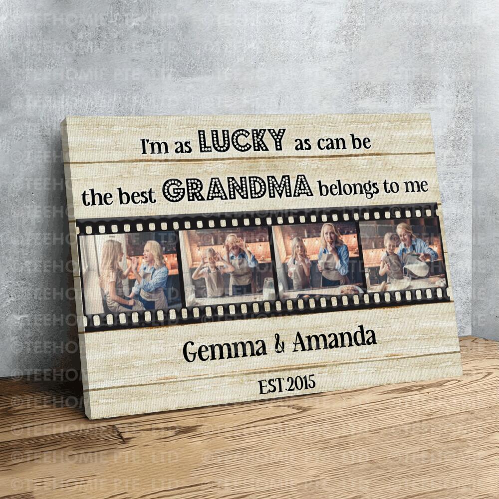 Personalized 4 Photo Canvas Grandma & Granddaughter - Mother's Day Gift