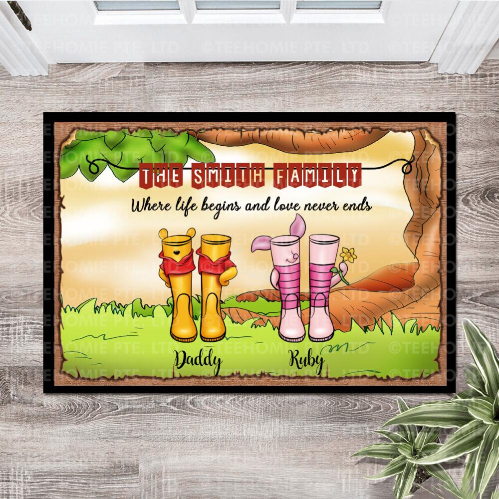 Personalised Winnie Print Boots Doormat