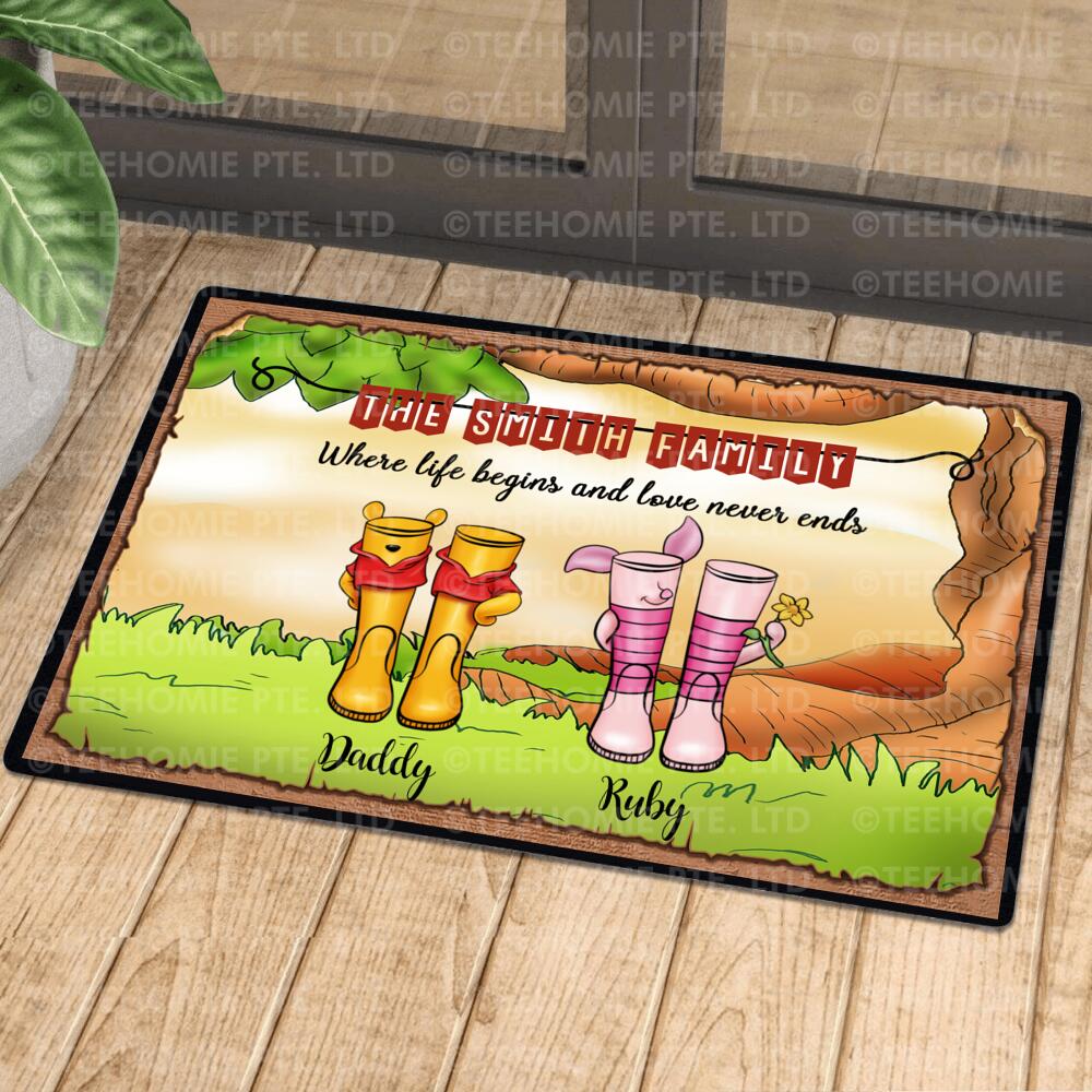 Personalised Winnie Print Boots Doormat