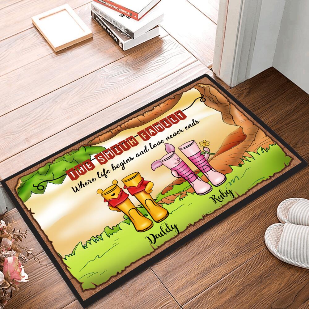 Personalised Winnie Print Boots Doormat