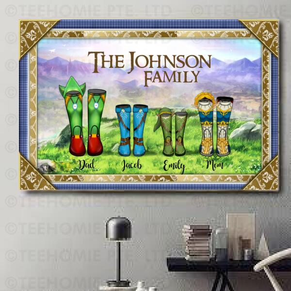 Personalised Family The legend of Zelda Welly Boots Doormat, Mothers Day Gift Birthday Gift, Personalised Present Anniversary Gift