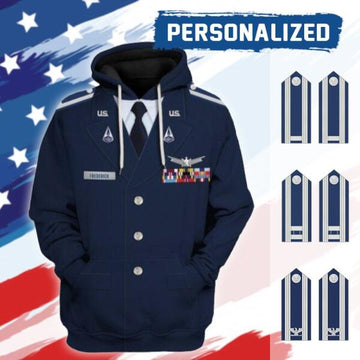 HumansBold Unisex Tracksuit U.S Space Force Service Dress 3D Uniform-Officer