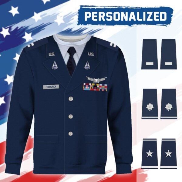 HumansBold Unisex Sweatshirt U.S Space Force Service Dress (Class B) 3D Uniform-Officer