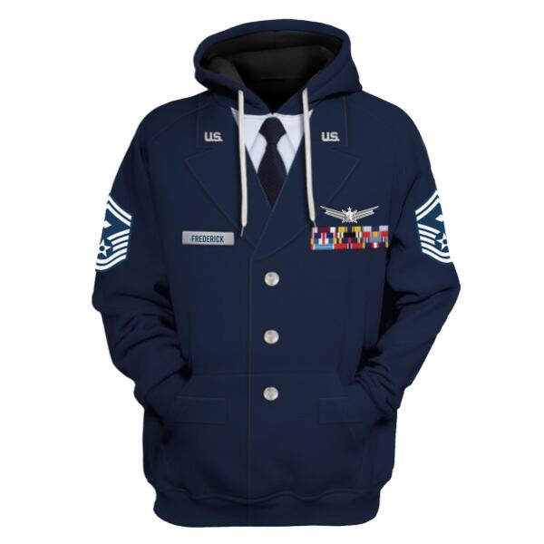 HumansBold Unisex Hoodie U.S Air Force Service Dress 3D Uniform-Enlisted