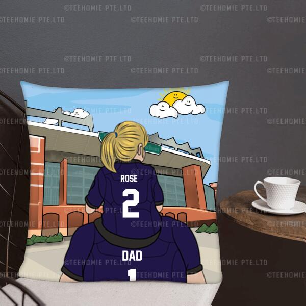Personalized Pillow Father and Daughter Football Baltimore Ravens - Gift for Dad