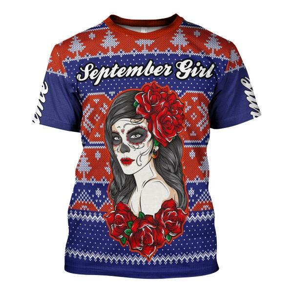 CustomsPig Personalized Tops September Girl All Over Printed