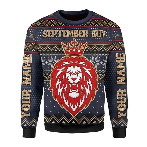 Customspig Personalized Name Sweatshirt September Guy All Over Printed