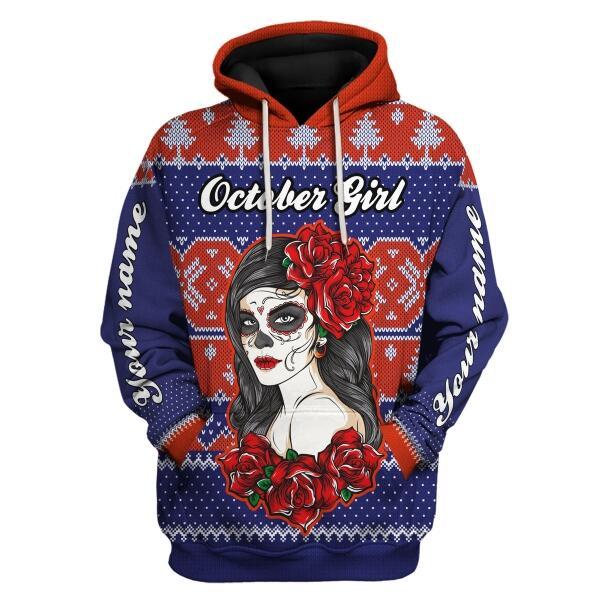 CustomsPig Personalized Tops October Girl All Over Printed