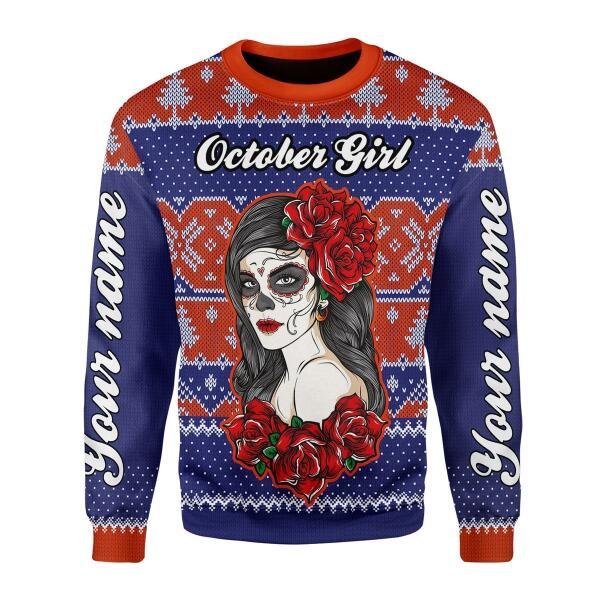 CustomsPig Personalized Tops October Girl All Over Printed