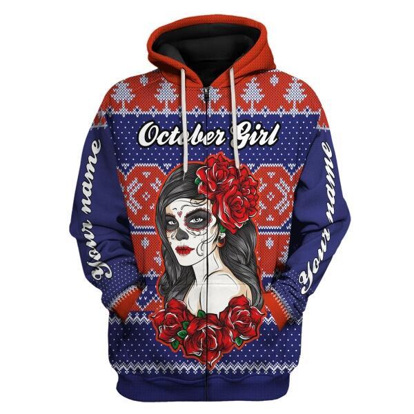 CustomsPig Personalized Tops October Girl All Over Printed