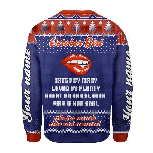 Customspig Personalized Sweatshirt October Girl All Over Printed