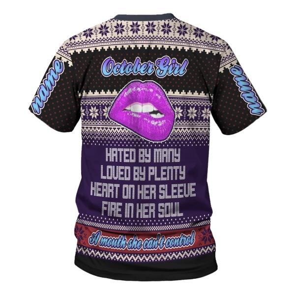 CustomsPig Personalized Tops A Queen Was Born In October All Over Printed