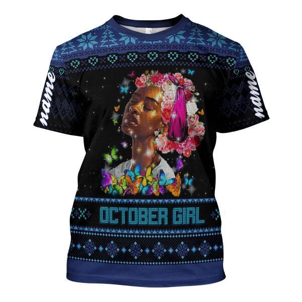 CustomsPig Personalized Tops October Girl I Am The Storm All Over Printed