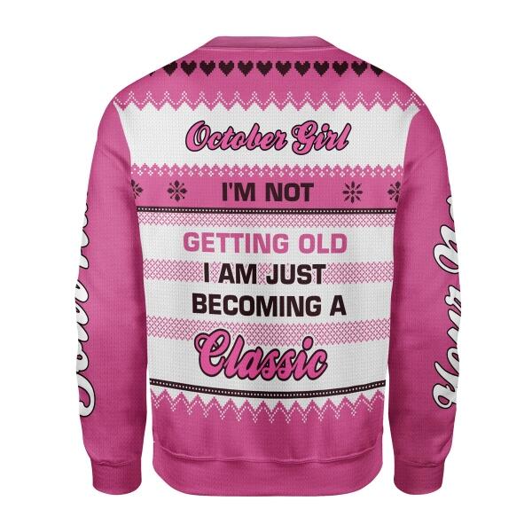CustomsPig Personalized Ugly Sweater October Girl All Over Printed