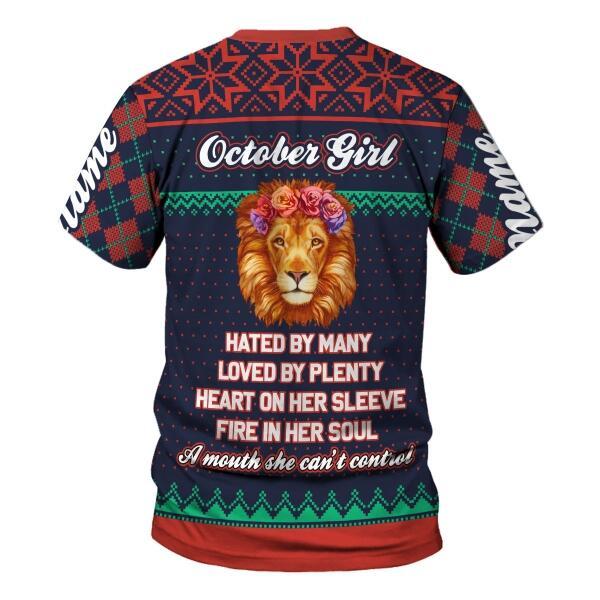 CustomsPig Personalized Tops October Girl All Over Printed